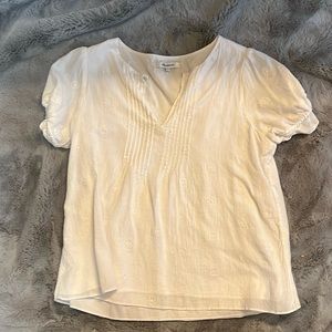 Madewell White Textured Blouse